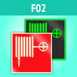 Знак F02 «Пожарный кран» (фотолюм. пленка, 200х200 мм)